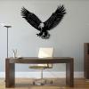 American Eagle Metal Wall Art, Eagle Art Wall Decor, Metal Wall Art, Metal Eagle Outdoor Decor, Bird Wall Decor, Animal Wall Decor, Patriotic Wall Art (Silver, 39 x 30 in / 100 x 77 cm) view 3