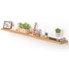 Fun Memories Floating Shelves for Wall, 72"x9.3" Rustic Solid Elm Wood Shelves, Heavy-Duty Wall Mounted Shelves with Invisible Brackets for Living Room, Bedroom, Kitchen, Natural Finish view 1