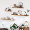 Fun Memories Floating Shelves for Wall, 72"x9.3" Rustic Solid Elm Wood Shelves, Heavy-Duty Wall Mounted Shelves with Invisible Brackets for Living Room, Bedroom, Kitchen, Natural Finish view 2