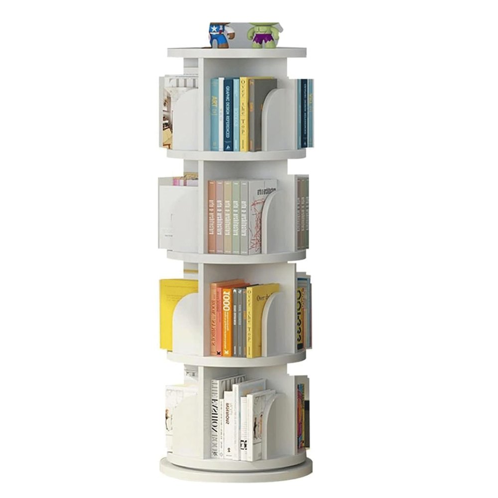 KrrNFYSG Bookcase Round Bookshelves 3/4/5-tier Book Shelf for Home Office Floor Bookshelf 360 Rotating Bookshelf Creative Standing Bookcase More Assured