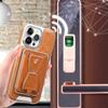 Luxury Leather for iPhone Case with Removable Magnetic Tape, Luxury Leather Invisible Stand Phone Case, Leather Magnetic Wallet Case for iPhone with Invisible Stand (for lphone 14,Green) view 3