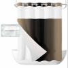 SEVENBABU Beige Black Ombre No Hook Shower Curtain with Snap in Liner Waterproof Fabric Shower Curtain Set for Bathroom Beige Gradient Modern Shower Curtain with See Through Top Window 36"x78" view 1