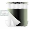 SEVENBABU Green Black Ombre No Hook Shower Curtain with Snap in Liner Waterproof Fabric Shower Curtain Set for Bathroom Light Green Gradient Modern Shower Curtain with See Through Top Window 60"x72" view 1