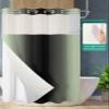 SEVENBABU Green Black Ombre No Hook Shower Curtain with Snap in Liner Waterproof Fabric Shower Curtain Set for Bathroom Light Green Gradient Modern Shower Curtain with See Through Top Window 60"x72" view 2