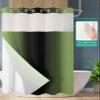 SEVENBABU Green Ombre No Hook Shower Curtain with Snap in Liner Waterproof Fabric Shower Curtain Set for Bathroom Green Black Gradient Modern Shower Curtain with See Through Top Window 60"x72" view 2