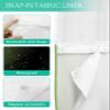 SEVENBABU Green Ombre No Hook Shower Curtain with Snap in Liner Waterproof Fabric Shower Curtain Set for Bathroom Green Black Gradient Modern Shower Curtain with See Through Top Window 60"x72" view 3