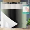 SEVENBABU Green Black Ombre No Hook Shower Curtain with Snap in Liner Waterproof Fabric Shower Curtain Set for Bathroom Light Green Gradient Modern Shower Curtain with See Through Top Window 72"x72" view 2