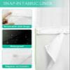 SEVENBABU Green Black Ombre No Hook Shower Curtain with Snap in Liner Waterproof Fabric Shower Curtain Set for Bathroom Light Green Gradient Modern Shower Curtain with See Through Top Window 72"x72" view 3