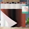 SEVENBABU Red Black Ombre No Hook Shower Curtain with Snap in Liner Waterproof Fabric Shower Curtain Set for Bathroom Red Gradient Modern Shower Curtain with See Through Top Window 66"x72" view 2
