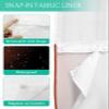 SEVENBABU Red Black Ombre No Hook Shower Curtain with Snap in Liner Waterproof Fabric Shower Curtain Set for Bathroom Red Gradient Modern Shower Curtain with See Through Top Window 66"x72" view 3