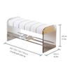 Acrylic Bench Shoe Rack Bench with Cushion - Entryway Bench and Shoe Storage Bench - Ideal for Front Door Entrance, Hallway, Bedroom, Living Room - 2 Tier Shoe Bench with Storage(Orange,140x40x45cm) view 2