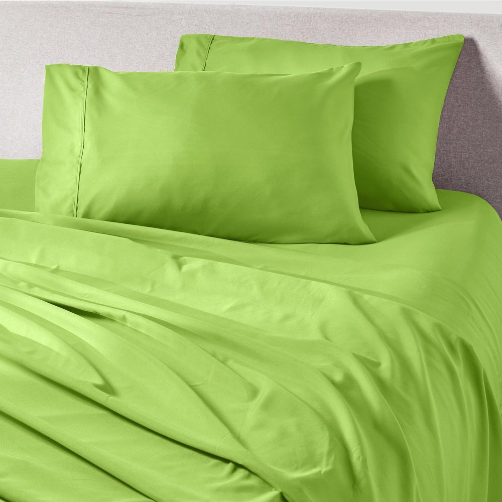 PeachSkinSheets Cooling Bed Sheets for Hot Sleepers, XL Full/Tropical Lime