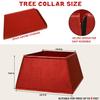 Blissun Fabric Christmas Collar, Square Tree Ring, Glittering Willow Skirt for Christmas Decorations (Glitter Red) view 2