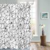 Halloween Shower Curtain Set with Hook 72" x 72",Black White Lines Webs Cartoon Washable Cloth Polyester Fabric Shower+Curtain,Waterproof Bath Curtains for Bathroom,Showers,Bathtubs Decor Accessories view 3
