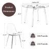 HAIZAO Gold Clear Round Glass Dining Table Set for 4, 40'' Small Circle Dinner Room Table Set, 5 PCS Circular Kitchen Set with Clear Acrylic Chairs, Modern Luxury Dinette Set, for Home Apartment view 3