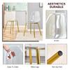 HAIZAO Gold Clear Round Glass Dining Table Set for 4, 40'' Small Circle Dinner Room Table Set, 5 PCS Circular Kitchen Set with Clear Acrylic Chairs, Modern Luxury Dinette Set, for Home Apartment view 4