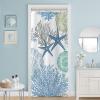 MAYZUS Small Stall Shower Curtain 36 x 72 Inch, Half Narrow Dorm Nautical Coastal Shower Curtain, Summer Tropical Seashell Starfish Coral Beach Ocean Themed Shower Curtains for Bathroom, Blue view 1