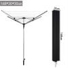 ZXINGCHI Clothes Line Cover 210D Oxford Fabric Clothes Line Cover Waterproof Windproof Drying Rack Protection Washing Line Cover with Zipper & Drawstring(Gray,180x16x16cm) view 3