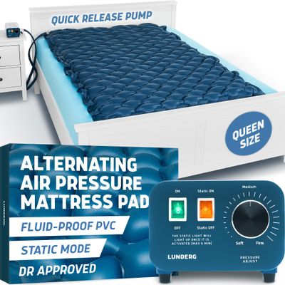 Lunderg Queen Size Alternating Air Pressure Mattress Pad with Static Mode