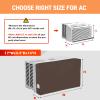 Air Conditioner Cover Indoor 17"W x 13"H x 3.5"D, Windproof and Waterproof 3 Layers Insulation Window AC Cover for Inside with Aluminum Foil and 2mm Foam, Brown view 2