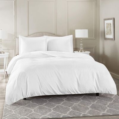 RESTURA Duvet Cover 2 Pillow Shams - Twin XL (68 x 90) Inches - Egyptian Cotton 800 Thread Count Comforter Cover Zipper Closure 3 Pieces White Duvet Covers Set