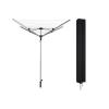 ZXINGCHI Washing Line Cover Waterproof Protective Cover for Rotary Clothes Line 210D Oxford Fabric UV Resistant Clothes Line Cover Zip Drawstring Closure(Black,160x15x15cm) view 1