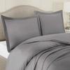 RESTURA Duvet Cover 2 Pillow Shams - Full (82 x 86) Inches - Egyptian Cotton 800 Thread Count Comforter Cover Zipper Closure 3 Pieces Dark Grey Duvet Covers Set view 3