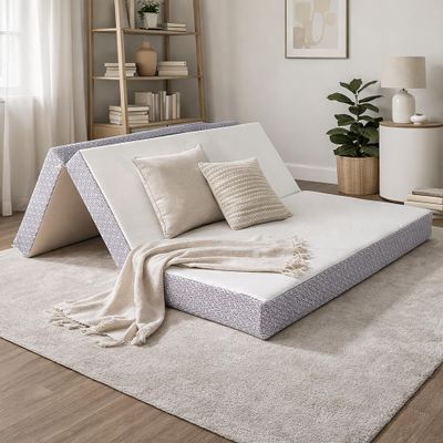 AFI, CoolSoft Queen 6 Inch Memory Foam Folding Mattress with Soft Knit Cover