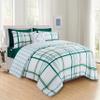 Elegant Comfort 8- Piece Lodge Plaid Reversible Comforter Set Bed-in-a-Bag Set - Silky Soft Complete Set Includes Bed Sheet Set with Double Sided Storage Pockets, Full/Queen, Emerald Green view 1