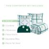 Elegant Comfort 8- Piece Lodge Plaid Reversible Comforter Set Bed-in-a-Bag Set - Silky Soft Complete Set Includes Bed Sheet Set with Double Sided Storage Pockets, Full/Queen, Emerald Green view 3