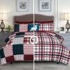 Elegant Comfort 8- Piece Cabin Patch Reversible Comforter Set Bed-in-a-Bag Set - Silky Soft Complete Set Includes Bed Sheet Set with Double Sided Storage Pockets, King/Cal King, Burgundy view 2