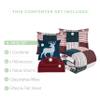 Elegant Comfort 8- Piece Cabin Patch Reversible Comforter Set Bed-in-a-Bag Set - Silky Soft Complete Set Includes Bed Sheet Set with Double Sided Storage Pockets, King/Cal King, Burgundy view 3