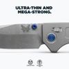 Benchmade - Mini Narrows Folding Knife with Gray Titanium Handle (743) view 3