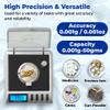 AWS Gemini-50 Milligram Scale 50g x 0.001gDigital Jewelry/Lab Scale for Powder, Gold, Gems  Includes Calibration Weights, Tweezers & TrayTare, Cal, 6 Units (Gemini-50g-Black) view 2