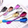 HIDEERPPY Silverware Set, 1/4/6/8 Pieces 304 Stainless Steel Spoon Creative Cartoon Pig Spoon Stirring Coffee Spoon Dessert Spoon, Home Flatware Set(Black,4 Pieces) view 3