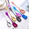 HIDEERPPY Silverware Set, 1/4/6/8 Pieces 304 Stainless Steel Spoon Creative Cartoon Pig Spoon Stirring Coffee Spoon Dessert Spoon, Home Flatware Set(Black,4 Pieces) view 4