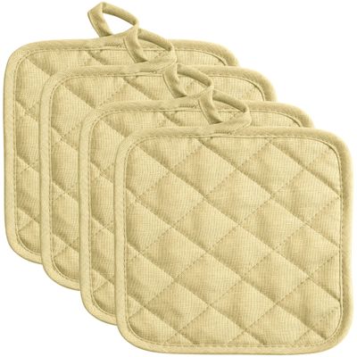 American Linen Pot Holders, Hot Pads, Table Pads for Kitchen and Dining Table, Non Slip Heat Resistant Hot Pot Holder (Sand, 4 Pack)