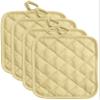 American Linen Pot Holders, Hot Pads, Table Pads for Kitchen and Dining Table, Non Slip Heat Resistant Hot Pot Holder (Sand, 4 Pack) view 1