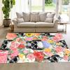 5x7ft Floral Skull Area Rug Yellow Chrysanthemum Pink Rose Rug Gray Skull Halloween Rug Rubber Backing Rugs Living Room Indoor Mats for Entryway Front Door Rug Washable Room Carpet view 2