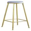 Barstools Decoration Makeup Stool Leisure Chair Simple Elegant Bar Stools Stackable with Gold Metal Legs Grey Flannel Cushion Home(Height 65cm) view 1