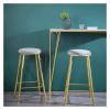 Barstools Decoration Makeup Stool Leisure Chair Simple Elegant Bar Stools Stackable with Gold Metal Legs Grey Flannel Cushion Home(Height 65cm) view 2