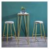 Barstools Decoration Makeup Stool Leisure Chair Simple Elegant Bar Stools Stackable with Gold Metal Legs Grey Flannel Cushion Home(Height 65cm) view 3