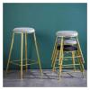Barstools Decoration Makeup Stool Leisure Chair Simple Elegant Bar Stools Stackable with Gold Metal Legs Grey Flannel Cushion Home(Height 65cm) view 4