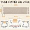 48 Inch Boho Runner for Dresser Top Short, Rustic Farmhouse Coffee Table Runner, Linen Dresser Runners Cover Top for Bedroom, Nightstand, End Table, Spring Table Decor (13 x 55 Tassels) view 4