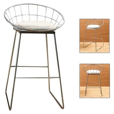 Barstools Home Counter Barstools Metal Bar Stools Leisure Kitchen Breakfast Chair with Soft Leather Seat for Bistro Pub Seat Home(Height 65cm(25.6inch))