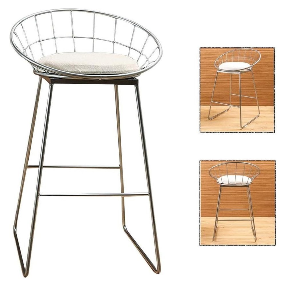Barstools Home Counter Barstools Metal Bar Stools Leisure Kitchen Breakfast Chair with Soft Leather Seat for Bistro Pub Seat Home(Height 65cm(25.6inch))