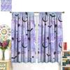Animal Curtains, Cute Pattern of Bats on The Background of The Starry Sky Window Treatments, Retro Rod Pocket Thermal Insulation Drapes for Bedroom Living Room, 42" W X 45" L view 3