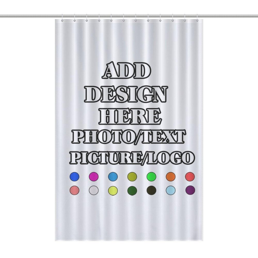 fovditca Personalized Shower Curtain Custom Shower Curtains with Photo Text, Customized Polyester Fabric Bathroom Shower Curtain - 12 Hooks, for Home Washroom Hotel, 48" x 72"