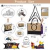 Adoryoung Monogrammed Tote Bags, 4Pcs Birthday Gifts for Women Initial Personalized Jute Tote Bags for Her Female Sister Mom (C) view 3