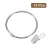uxcell Curtain Rings with Clips, 14pcs - Carbon Steel Drapery Curtain Clip Rings, 2.5 Inch Curtain Clip Rings Hooks for Curtain Rod (Silver) view 3